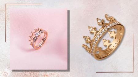 Золотое кольцо в форме короны: благородный аксессуар для каждой 